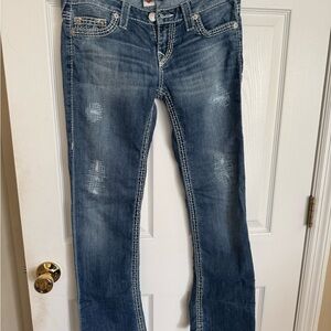 True Religion Blue Skinny Jeans Distressed Denim